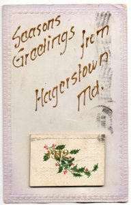 Hagerstown Maryland 1912 Christmas Greetings Novelty Calendar Postcard AA21136