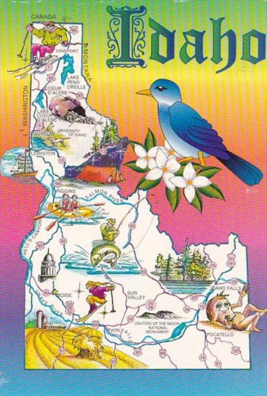 Idaho The Gem State With Map 1996