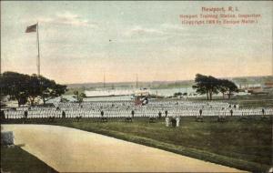 Newport RI Naval Training Station c1910 Postcard INSPECTION