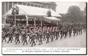 Postcard Old English music on July 14 before the official platform Paris Mili...