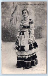 Femme de Quimper en Costume de Fete FRANCE Postcard