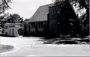 Real Photo Postcard The Lutheran Church in Nevada, Iowa