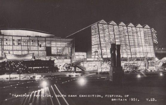 Festival Of Britain Illuminations at Night London Southbank Real Photo Postcard