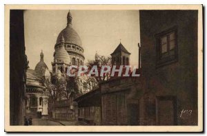 Old Postcard Paris The Sacre Coeur and the bell tower of St. Peter's Church