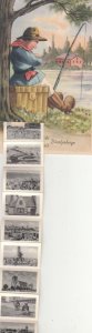 Greetings from Blankenberge Belgium leporello fold out multi views postcard