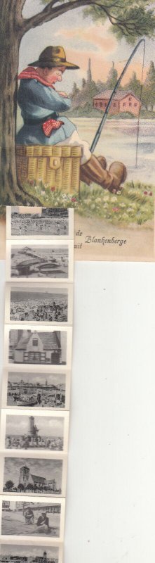 Greetings from Blankenberge Belgium leporello fold out multi views postcard