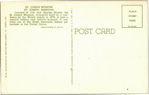 St. Joseph Museum, St. Joseph MO 11th & Charles St Vintage Postcard A25