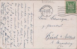 Tiny Boy With Big Flowers Vintage Postcard C050