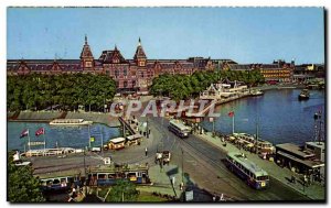 Postcard Modern Amsterdam Centraal Station