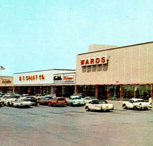 Northcrest Shopping Center Wards Cars  Fort Wayne IN UNP Chrome Postcard B17