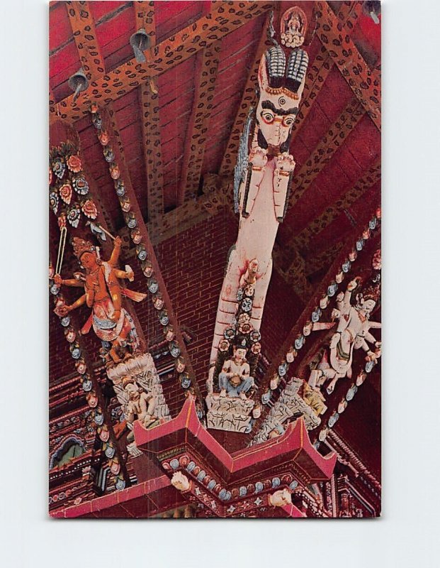 Postcard Supporting Wooden struts in one of the temple of Kathmandu, Nepal