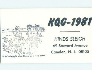 Pre-1980 RADIO CARD - CB HAM OR QSL Camden - Near Cherry Hill NJ AH0542