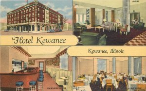 Postcard Illinois Kewanee Hotel Kewanee multi View Teich 23-4905