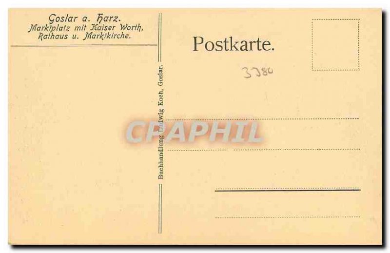 Old Postcard Goslar Harz Marktplatz mit Rathaus Kaiser Worth u Marktkirche