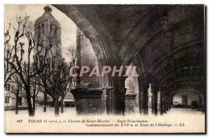 Tours Old Postcard Cloitre St Martin Style Renaissance Tower & # 39horloge