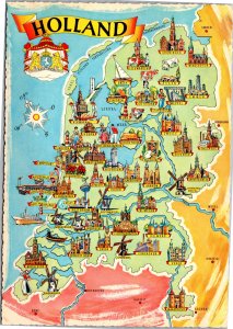 Postcard Map Holland souvenir