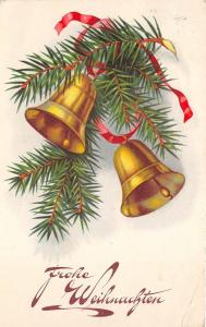 BG8431  fir branch  bell  weihnachten christmas greetings germany