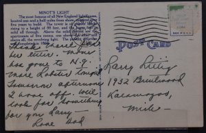 Massachusetts Bay, MA - Minot's Light - 1945