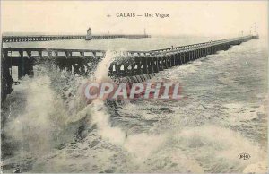 Old Postcard Calais A Wave