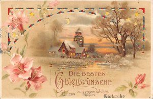 Winter Scene Karlsruhe Hold to Light Postal Used Unknown light postal marking...