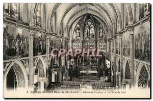 Basilica of Our Lady of the Sacred Heart Old Postcard Issoudun The nave