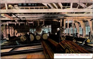 Postcard Interior of Port Ludlow Mill in Port Ludlow, Washington~136538