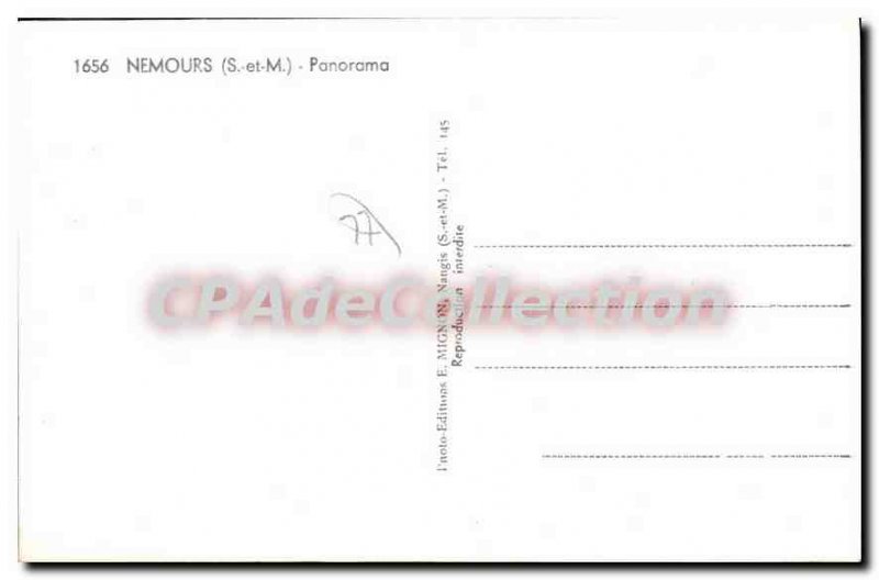 Old Postcard Panorama Nemours