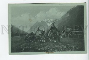 460672 NORWAY Narvik family of Laplanders near the tents Vintage postcard