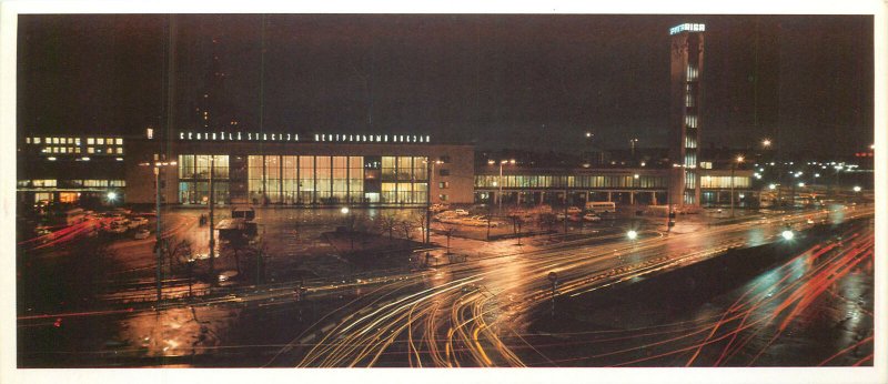 Postcard Latvia Riga central railway station