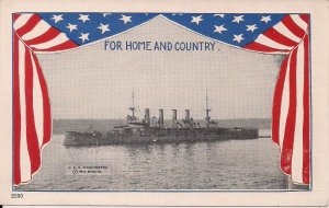 USS Washington, US Navy,, 1910 Armored Cruiser, WWI Propaganda, Flag Bunting