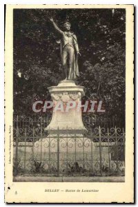 Old Postcard Belley Statue Lamartine