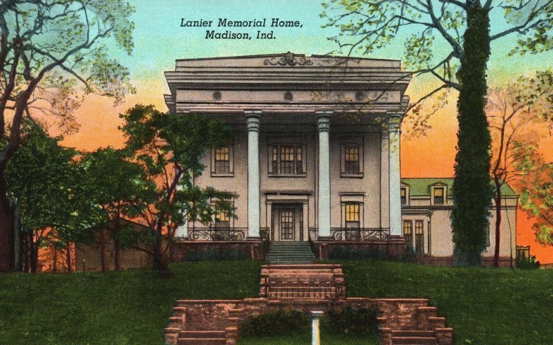 Vintage Postcard Lanier Memorial Home Building Madison Indiana A. C. Hillabold