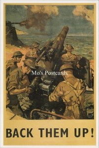 Military Art Postcard - Anti Aircraft Guns Defend The Coast, Unused RR22384