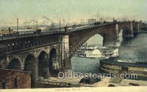 Eads Bridge East St Louis MO USA Ship 1908 two tears bottom edge
