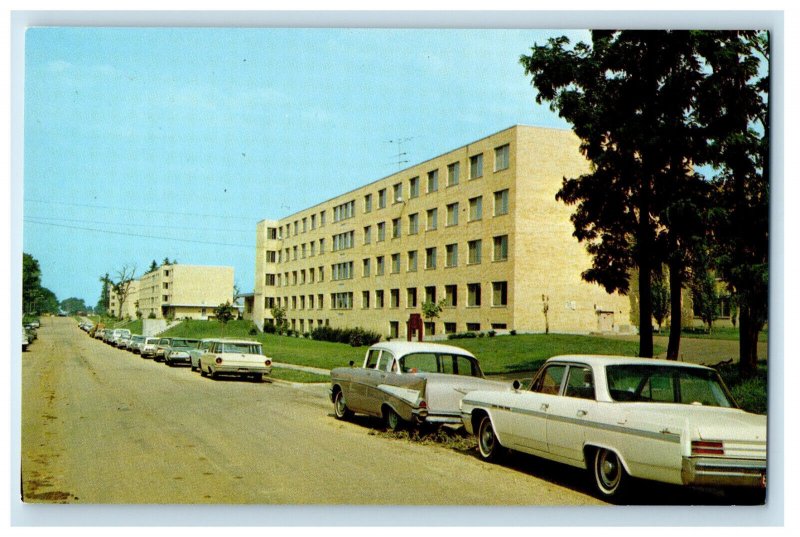 c1960s Dormitory, Wisconsin State University, Platteville Wisconsin WI Postcard