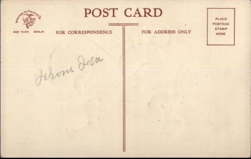 Christmas - Kids Decorate Snowman Bernhardt Wall c1910 Postcard