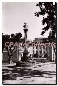 Postcard Old Charleval Bouches du Rhone monumental fountain Cesar Cadenct fou...