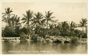 Coral Gables Florida Venetian Pools 1920s RPPC Photo Postcard 21-376