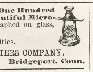 1884 Micrograph Hatch Bros. Victorian Original Print Ad Bridgeport Conn. 2V1-27 