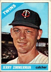 1966 Topps Baseball Card Jerry Zimmerman Minnesota Twins sk3034