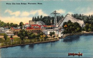 Massachusetts Worcester White City From Bridge