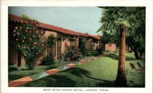 LAREDO, TX Texas  WEST WING  DODDS MOTEL   c1940s   Roadside    Postcard