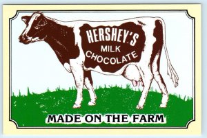 HERSHEY'S MILK CHOCOLATE ~1993 Advertising COW Made on the Farm 4x6 Postcard