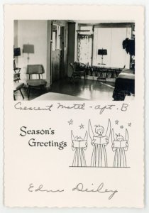 1930s Crescent Motel California Real Photo Christmas Card Apt. B #DA