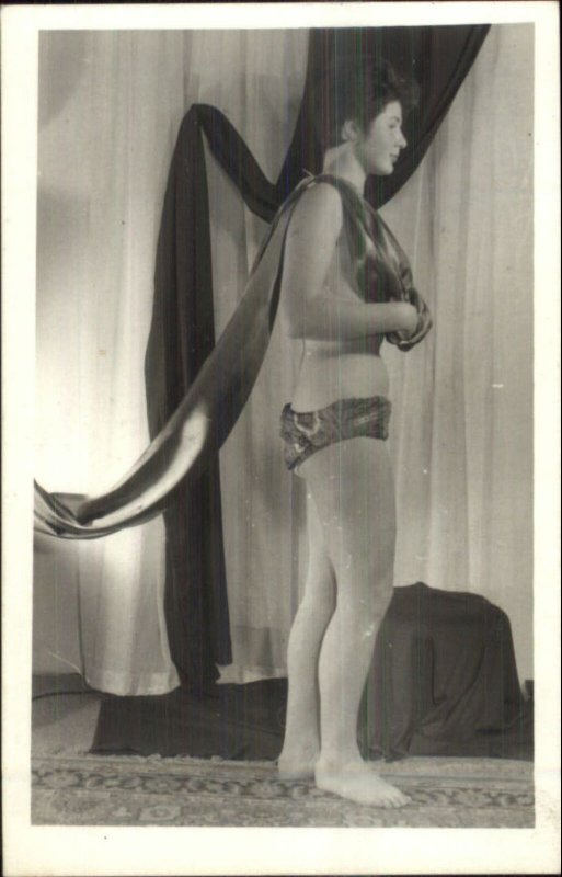 Semi Nude Woman Postmodernism Staging & Pose Real Photo Postcard