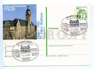 420197 GERMANY 1982 year Remscheid postal postcard