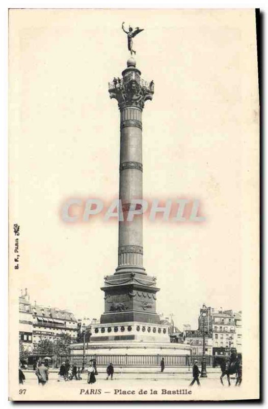 Postcard Old Paris Bastille Square