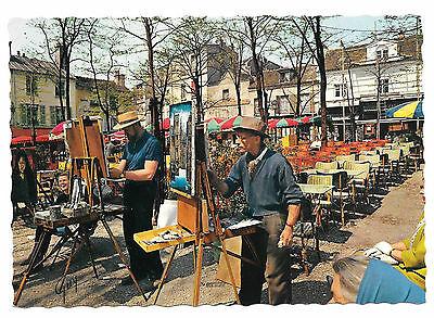 France Paris Artists Montmartre Place du Tertre Painters Vtg 4X6 Postcard