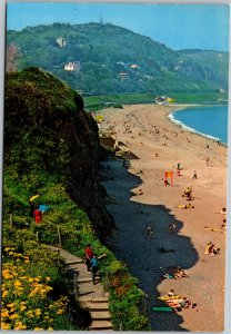 Postcard Ireland Dublin Killiney beach scene