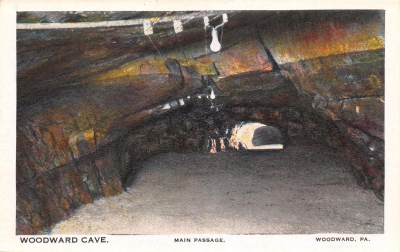 WOODWARD PENNSYLVANIA WOODWARD CAVE~LOT 4 POSTCARDS 1920s PASSAGE~STATUES~BABEL